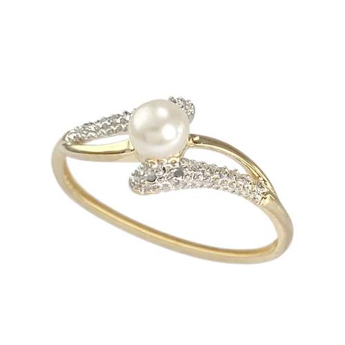 Bague d'occasion  or 750 2 tons perle de culture de Chine
