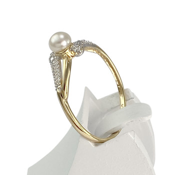 Bague d'occasion  or 750 2 tons perle de culture de Chine