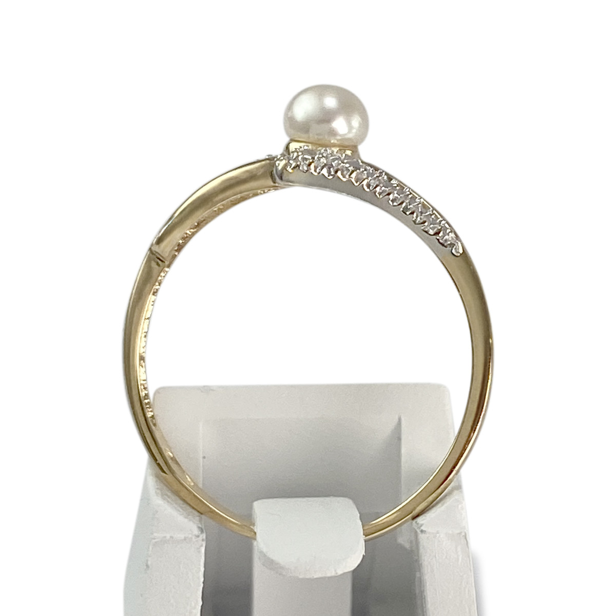 Bague d'occasion  or 750 2 tons perle de culture de Chine - vue 3