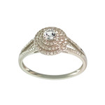 Bague d'occasion or 375 blanc diamants, pierre - vue 1