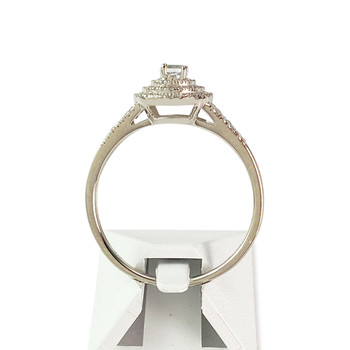 Bague d'occasion or 375 blanc diamants, pierre