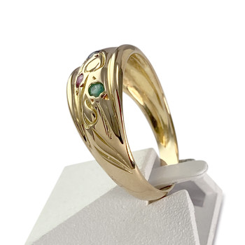 Bague d'occasion or 750 jaune emeraude rubis saphir