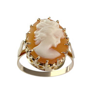 Bague d'occasion or 750 jaune camée