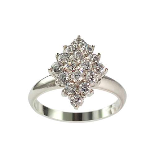 Bague d'occasion or 750 blanc zirconia