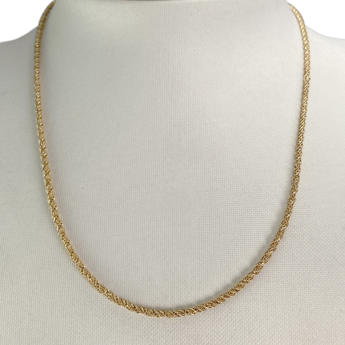 Pre-owned 750 yellow gold twisted chain necklace - view 2