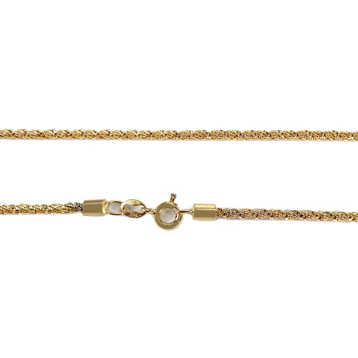 Pre-owned 750 yellow gold twisted chain necklace - view 3