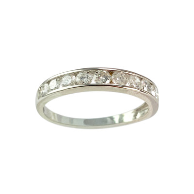 Bague d'occasion or 375 blanc diamants - vue 1