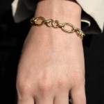 Pre-owned 750 yellow gold bracelet with decorative links - worn look 1