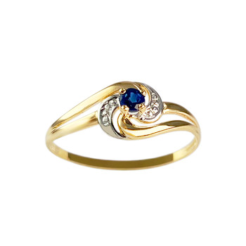 Tweedehands ring van 750 goud met saffier