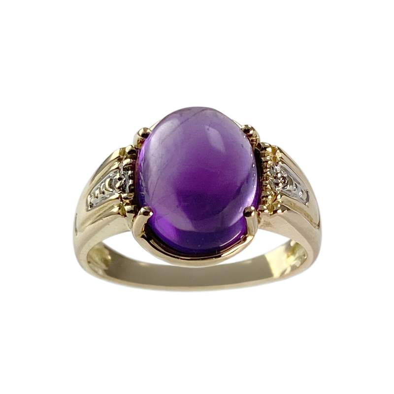Bague d'occasion or 750 2 tons améthyste diamants - vue 1