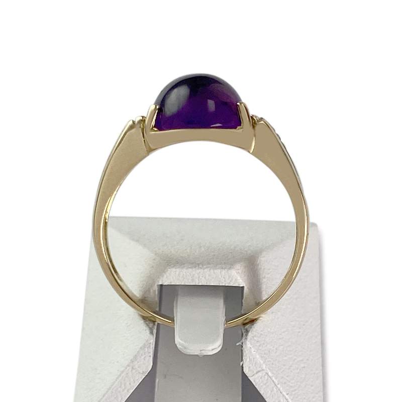 Bague d'occasion or 750 2 tons améthyste diamants - vue 3