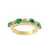 Tweedehands ring van 750 geelgoud met smaragdgroene diamanten - afbeelding V1