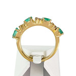 Bague d'occasion or 750 jaune diamants émeraudes - vue 3