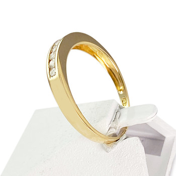 Tweedehands gouden ring 750 gele diamanten