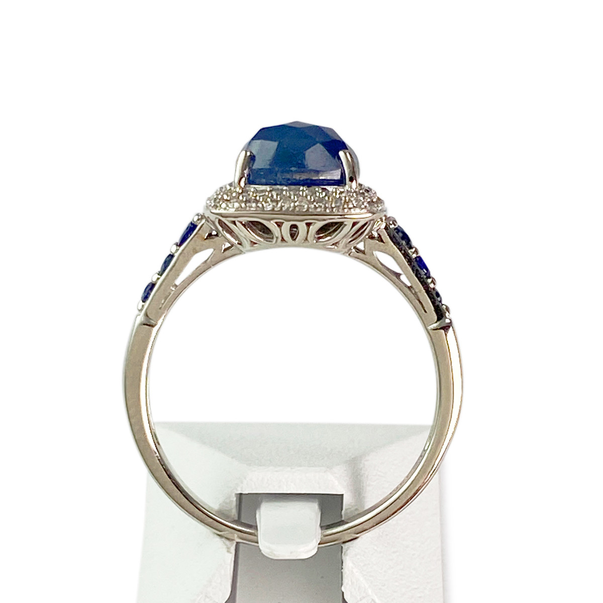 Bague d'occasion or 375 blanc saphirs, diamants - vue 3