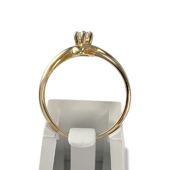 Tweedehands gouden 750 gele diamanten ring