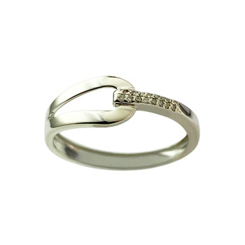 Bague d'occasion or 750 blanc diamants