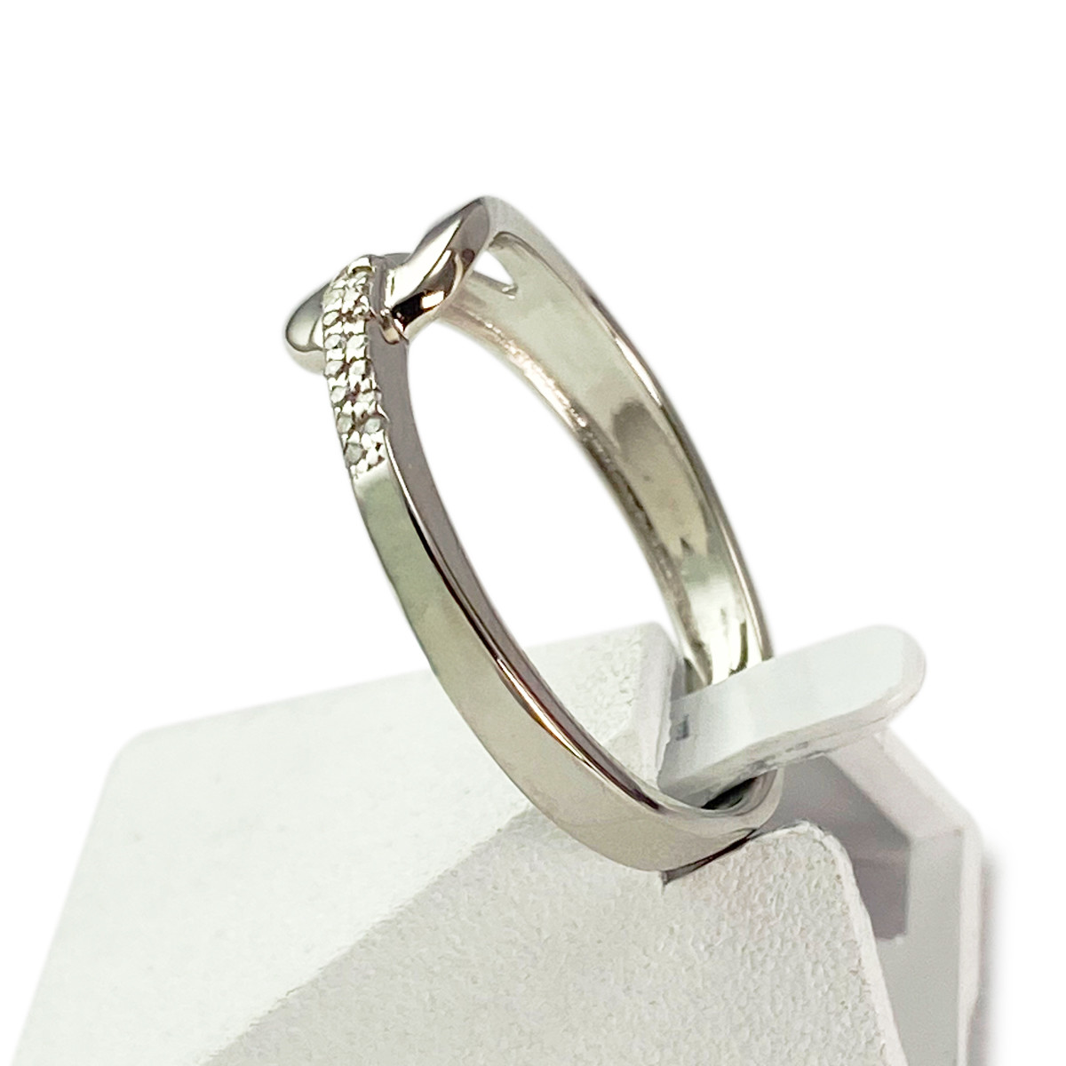 Bague d'occasion or 750 blanc diamants - vue 2