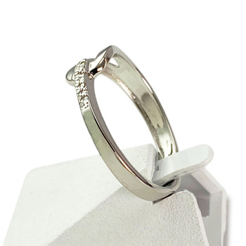 Bague d'occasion or 750 blanc diamants