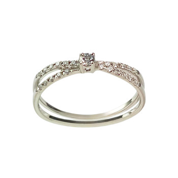 Bague MAUBOUSSIN d'occasion or 750 blanc diamants