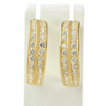 Boucles d'oreilles d'occasion or 750 jaune zirconias - vue 1