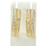 Boucles d'oreilles d'occasion or 750 jaune zirconias