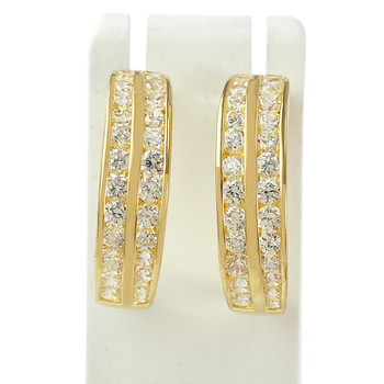 Pre-owned 750 yellow gold earrings with zirconias