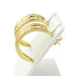 Boucles d'oreilles d'occasion or 750 jaune zirconias - vue 2