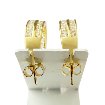Pre-owned 750 yellow gold earrings with zirconias