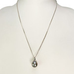 Collier d'occasion or 375 blanc maille forçat perle de Tahiti - vue 2