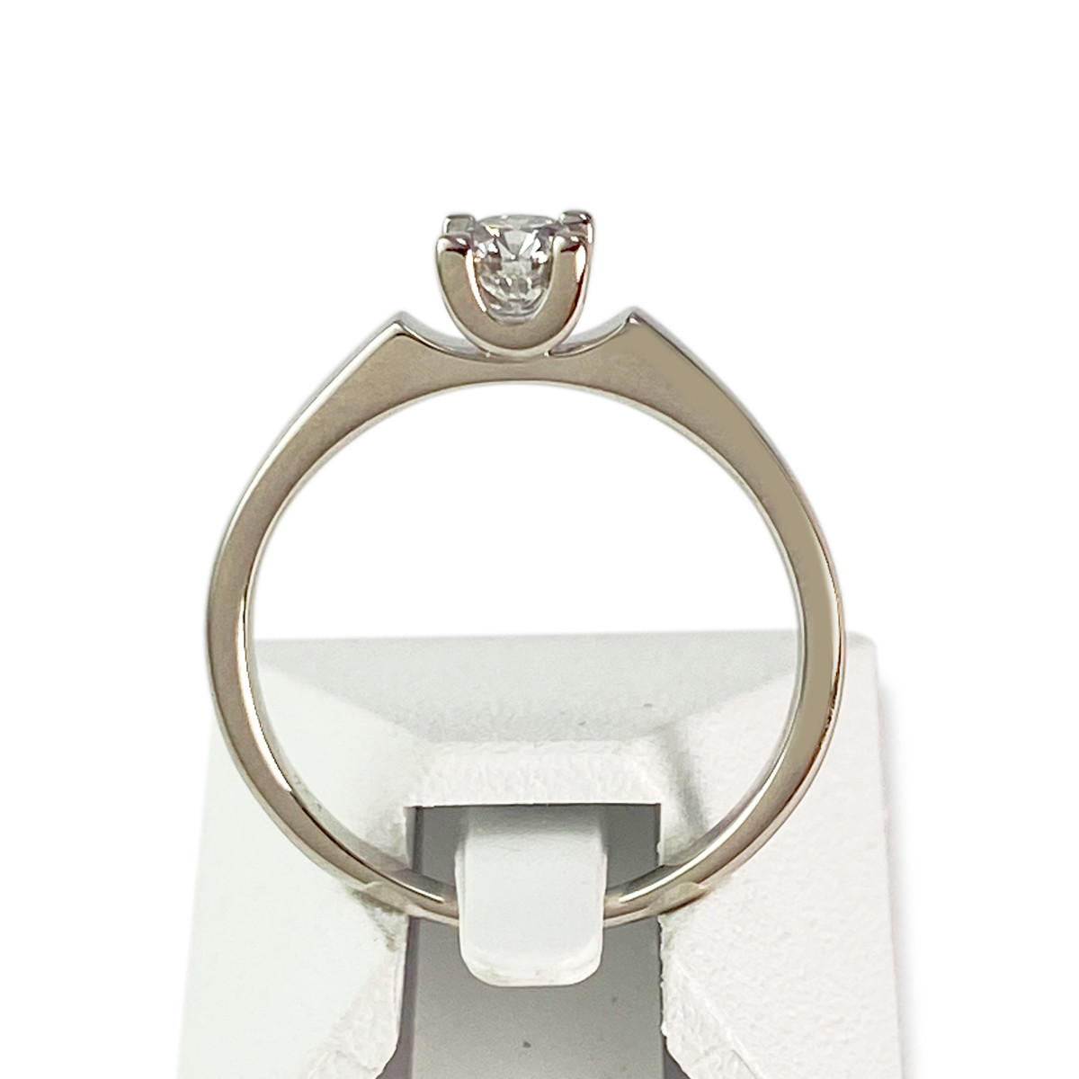 Solitaire d'occasion or 750 blanc diamant - vue 3