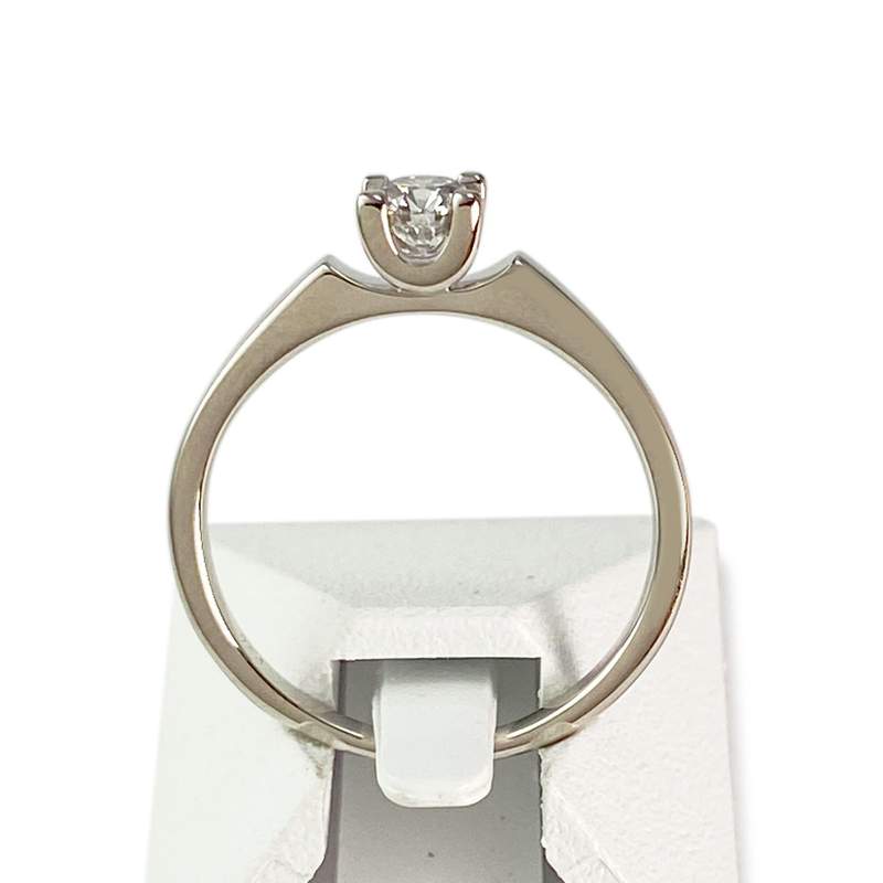 Solitaire d'occasion or 750 blanc diamant - vue 3