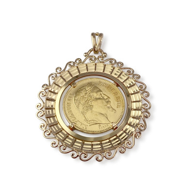 Pendentif d'occasion or 750 jaune Empire français 1870 - vue 1