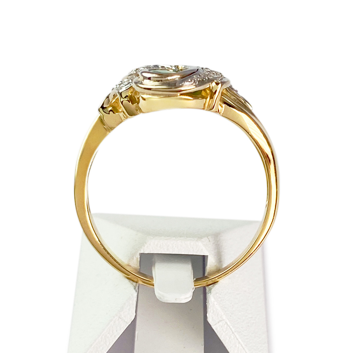 Bague d'occasion 2 ors 750 émeraudes, diamants - vue 3