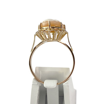 Tweedehands gouden ring 750 geel camee