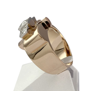 Bague d'occasion or 750 rose et rhodié diamants