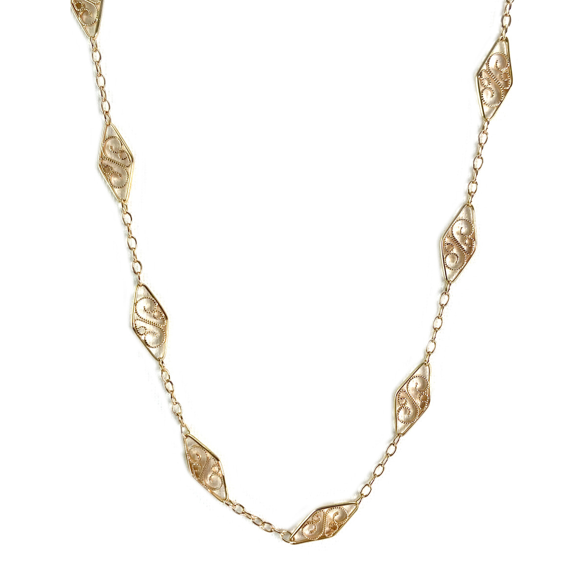 Tweedehands halsketting in 750 geel goud, fantasiesteek