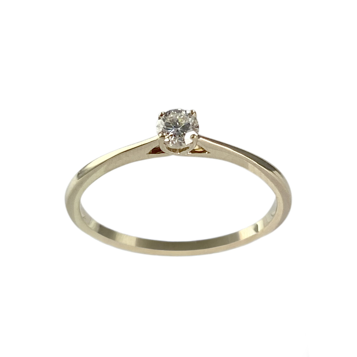 Solitaire d'occasion or 375 jaune diamant