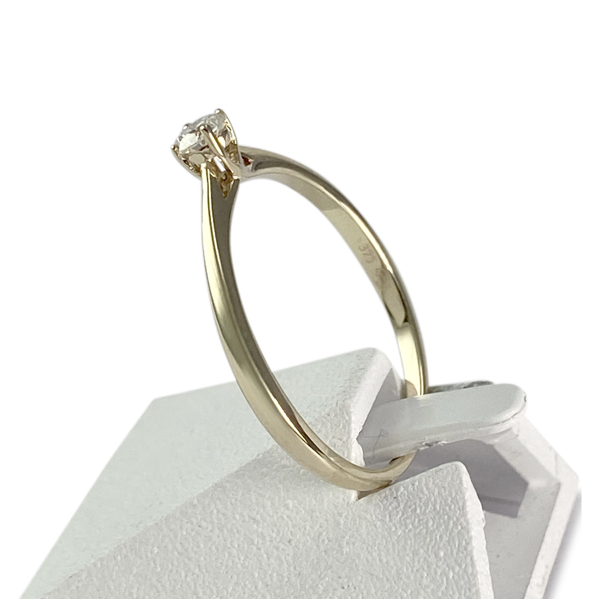 Solitaire d'occasion or 375 jaune diamant - vue 2