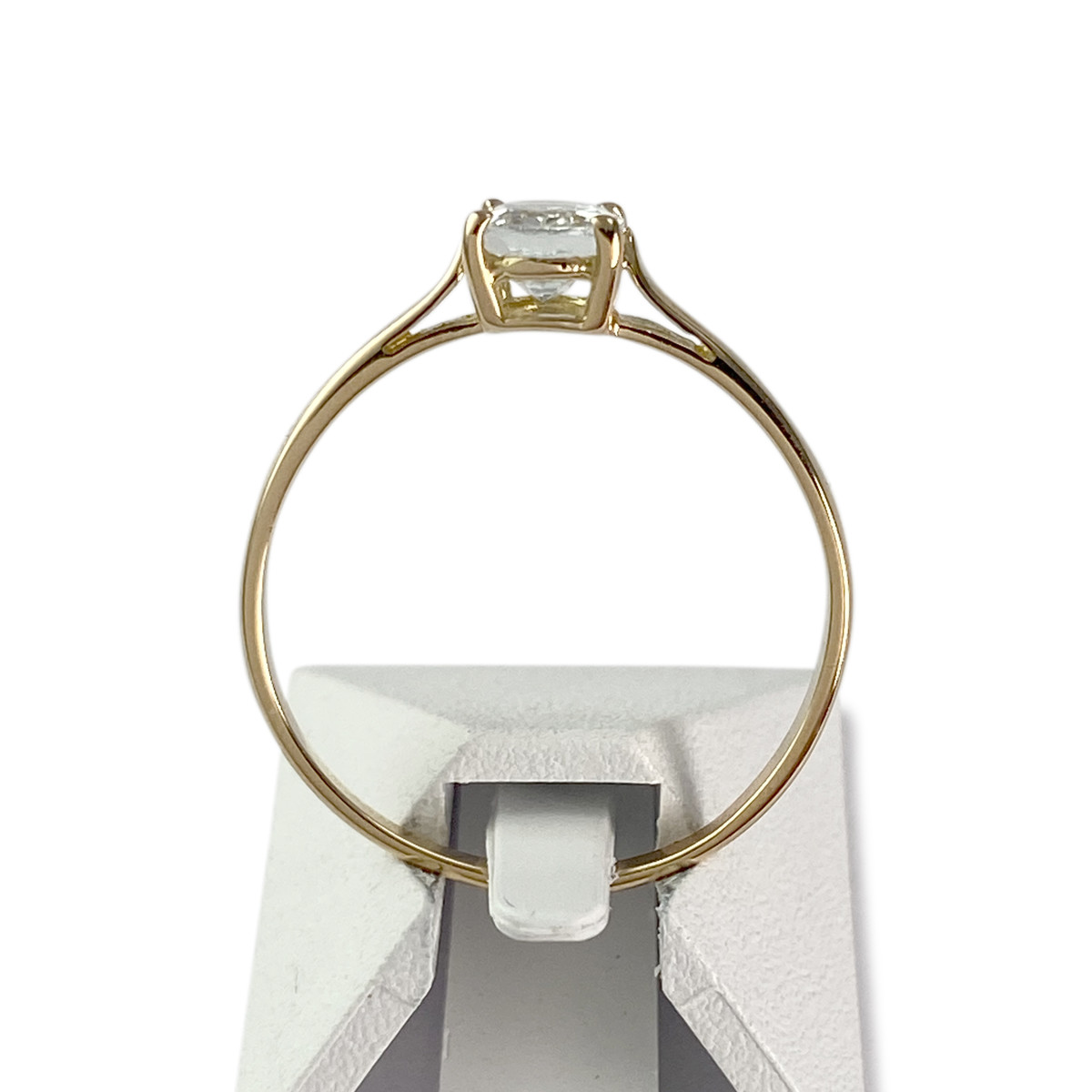 Tweedehands gouden 750 gele aquamarijn ring - bekijk 3