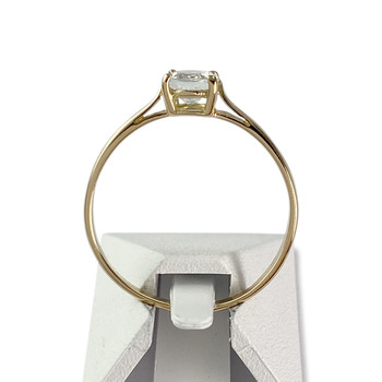 Tweedehands gouden 750 gele aquamarijn ring