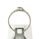 Bague d'occasion or 375 blanc émeraude, diamants - vue 3