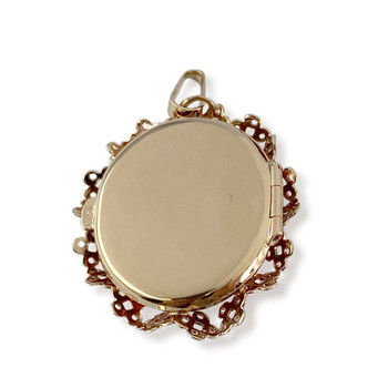 Pendentif d'occasion or 750 rose rubis, perle de culture