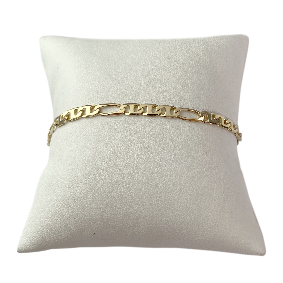 Pre-owned 750 yellow gold bracelet with horse and alternating links