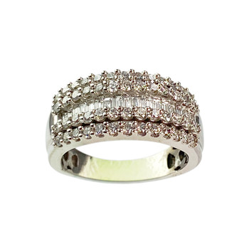 Bague d'occasion or 750 blanc diamants