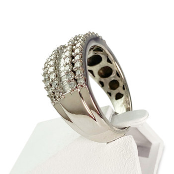 Bague d'occasion or 750 blanc diamants