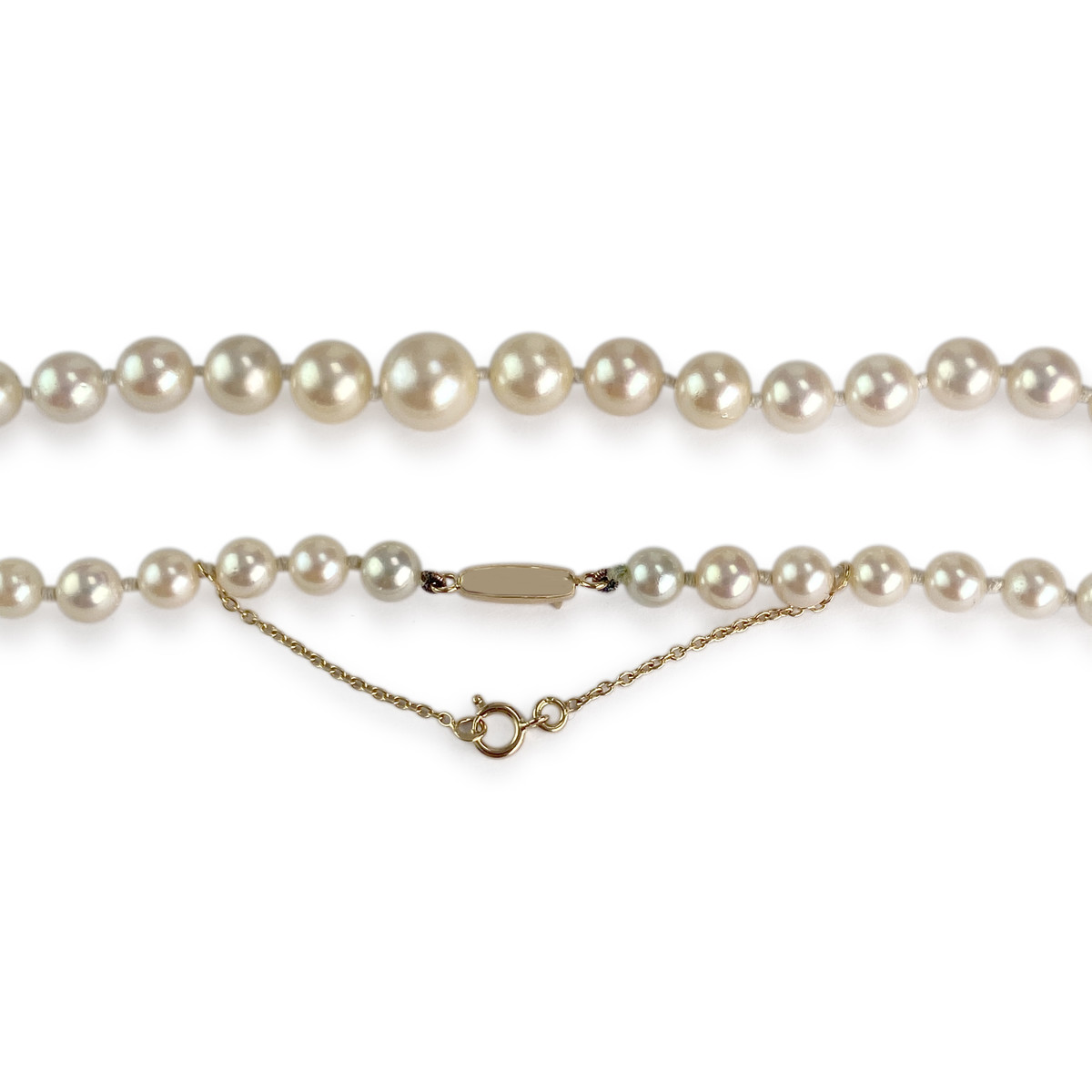 Collier d'occasion or 750 jaune maille perles, perles de culture AKOYA - vue 3