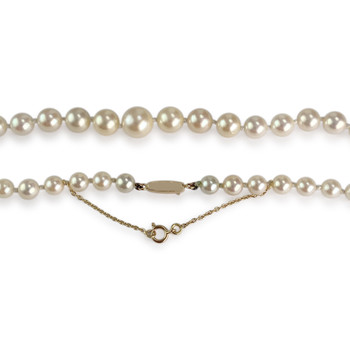 Collier d'occasion or 750 jaune maille perles, perles de culture AKOYA