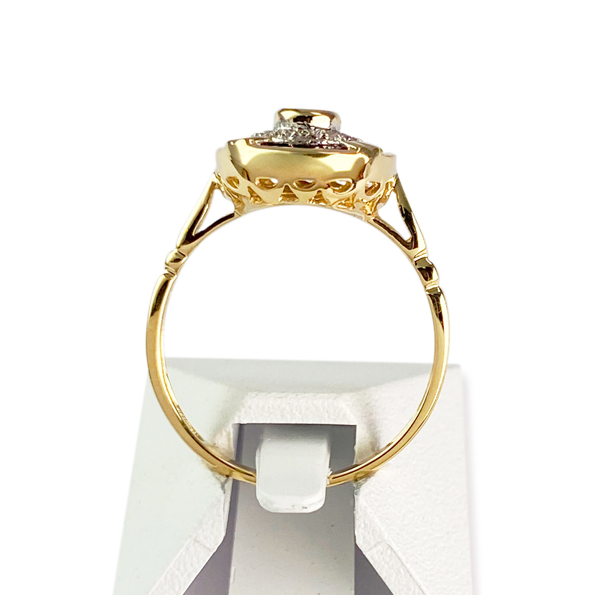 Bague d'occasion or 750 jaune diamants, saphirs - vue 3