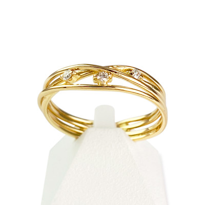 Bague d'occasion or 750 jaune diamants - vue 1